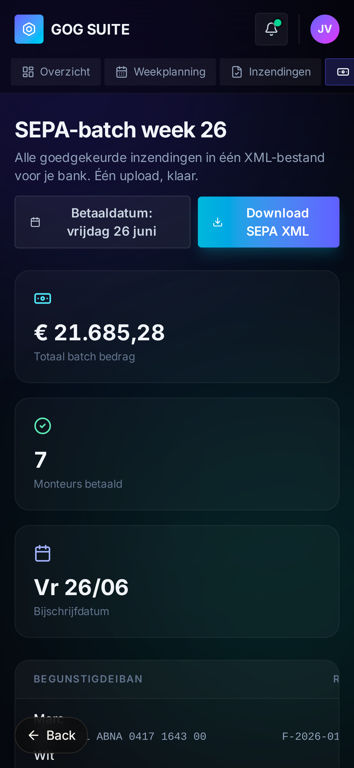 GOG SUITE monteur-app op telefoon